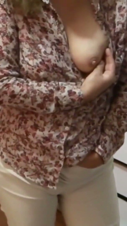 My wife shows her tits to make them wank and cum | Clip 1