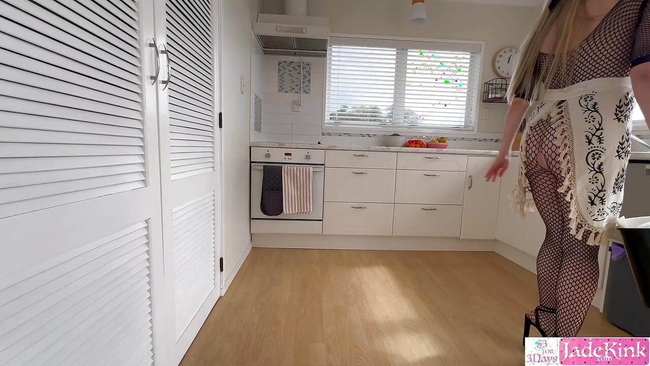 A sexy domestic servant is recorded while she cleans the house