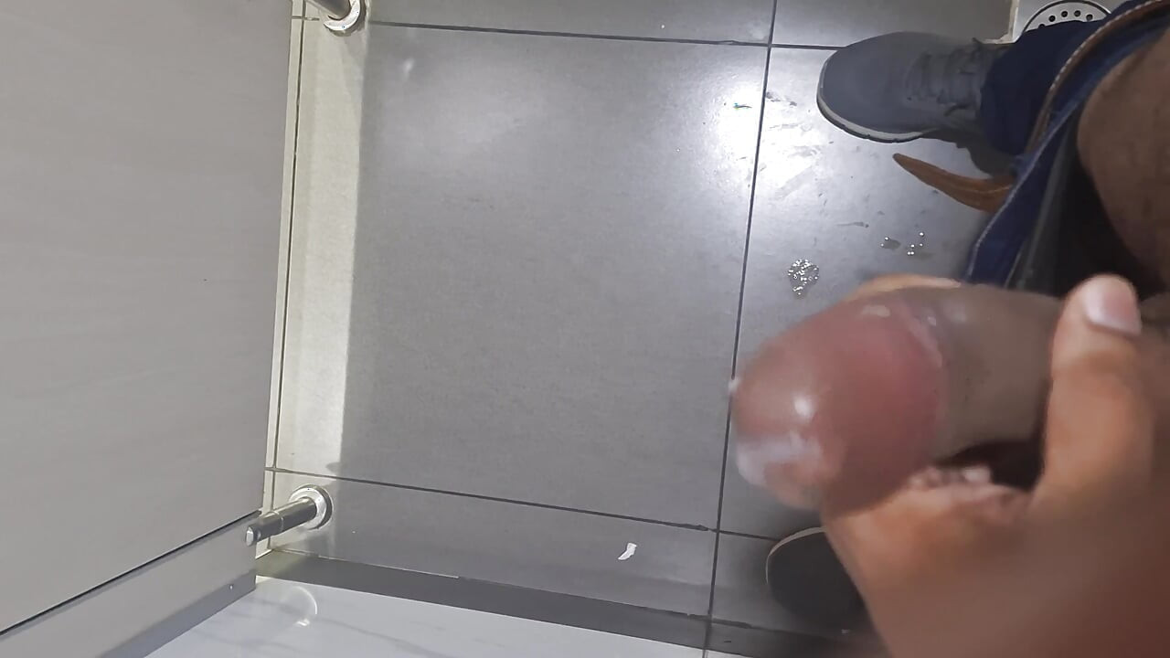 Risky Desi guy masturbating in office. Public washroom masturbating.