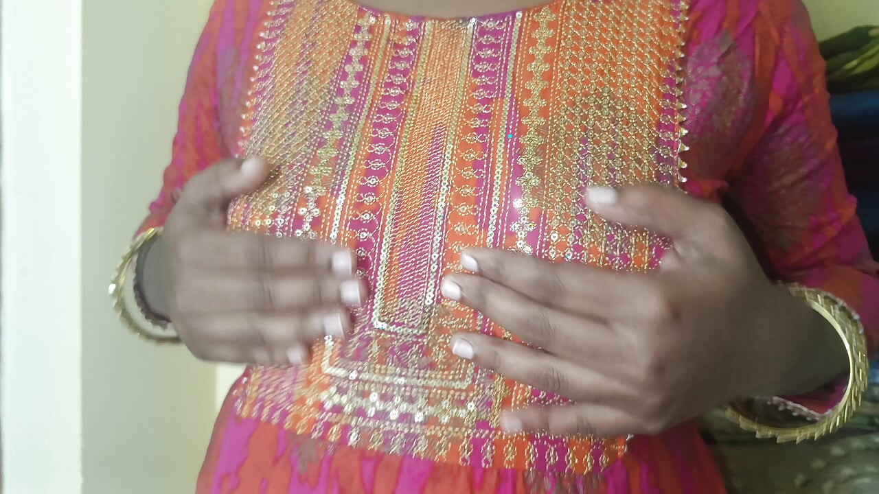 Housewife showing cute breast for her step brother