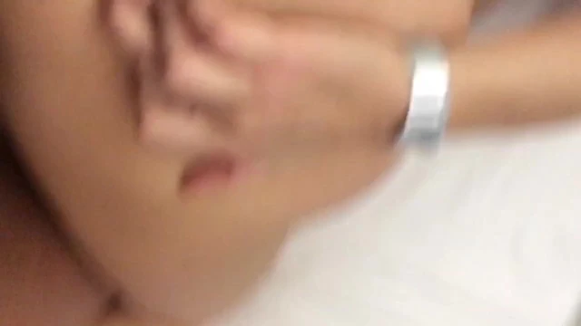 Spreading her ass for him