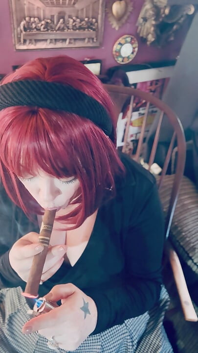 Cigar Smoking With Miss Tina Snua The Secretary!
