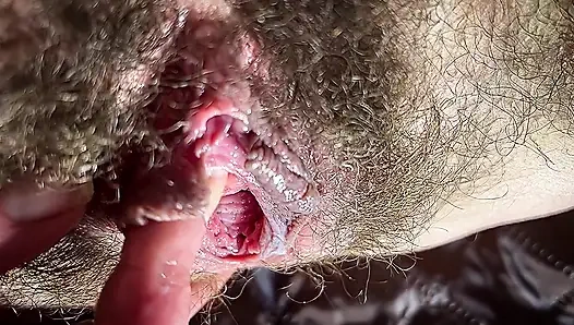 Heiße Stiefmutter Spielt Mit Ihrem Schmutzigen Und Haarigen Nahbild