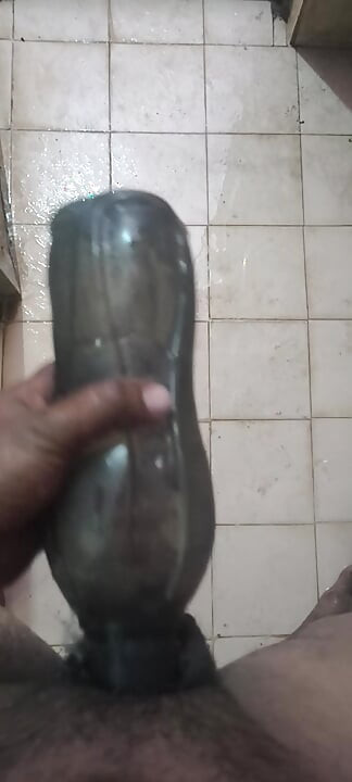 Indian Man Inside The Water Bottle Enjoys Sunni
