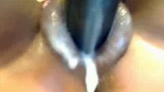 Webcam de masturbação de ébano preto muito cremoso