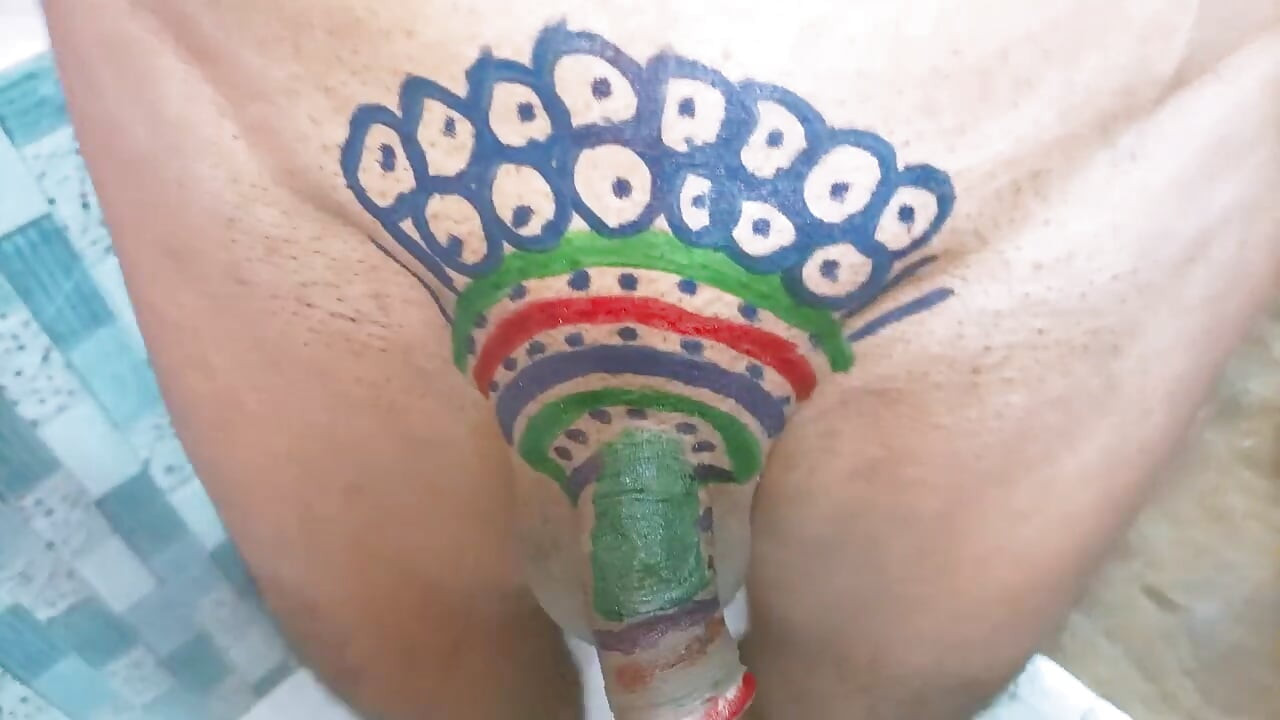Step sister has painted the penis