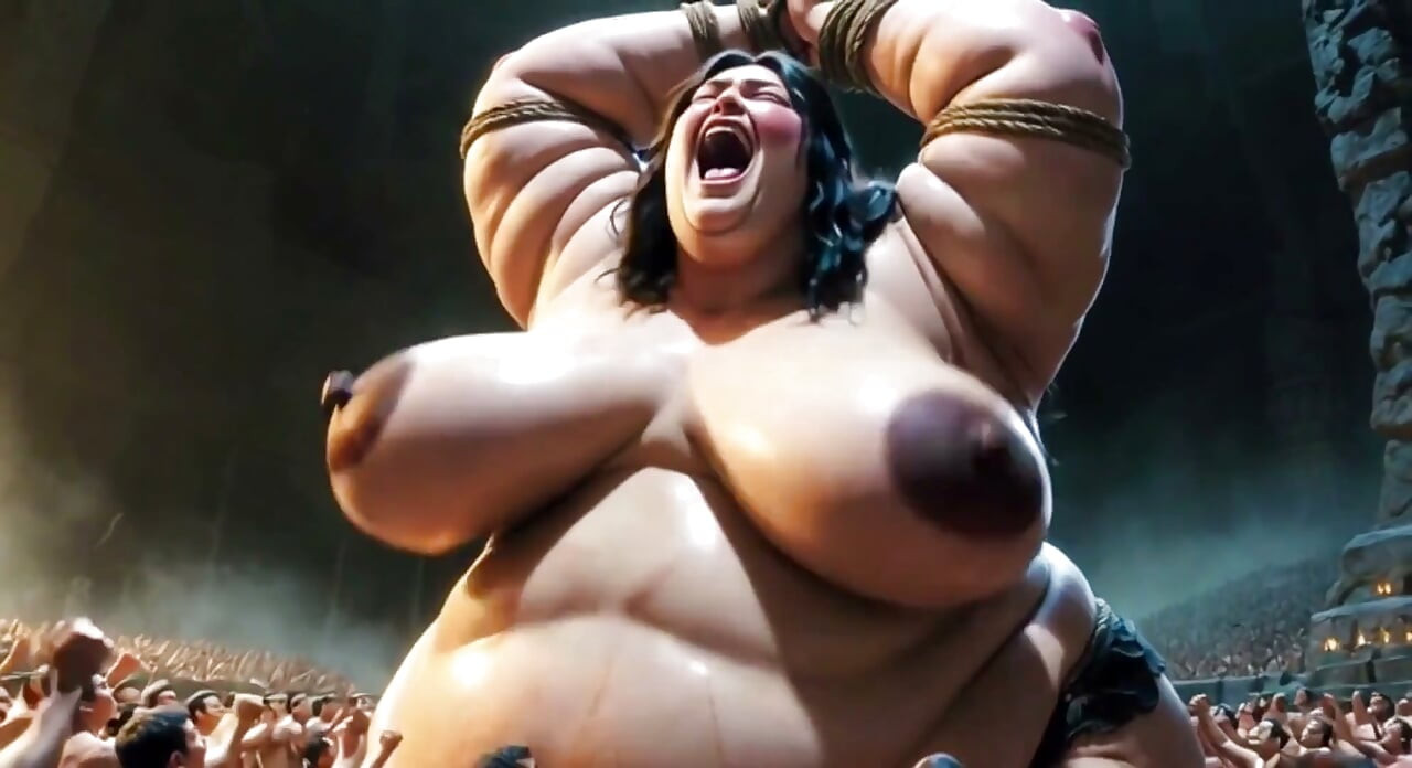 침대에서 묶인 거대한 SSBBW - 그녀 안에 깊숙이 있는 작은 남자를 위해 필사적으로