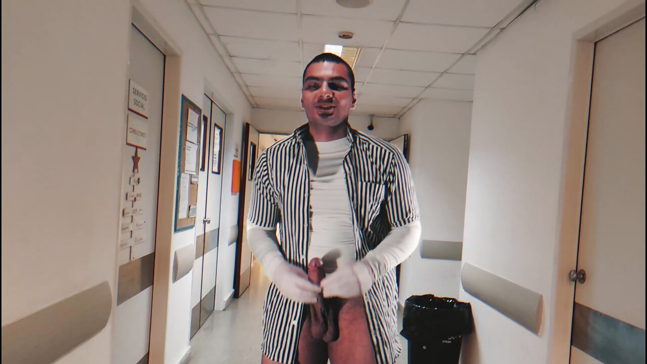 "Doing Things" in the Hospital - Sexy Gentleman Number One Having Fun - Masturbation Until Finish