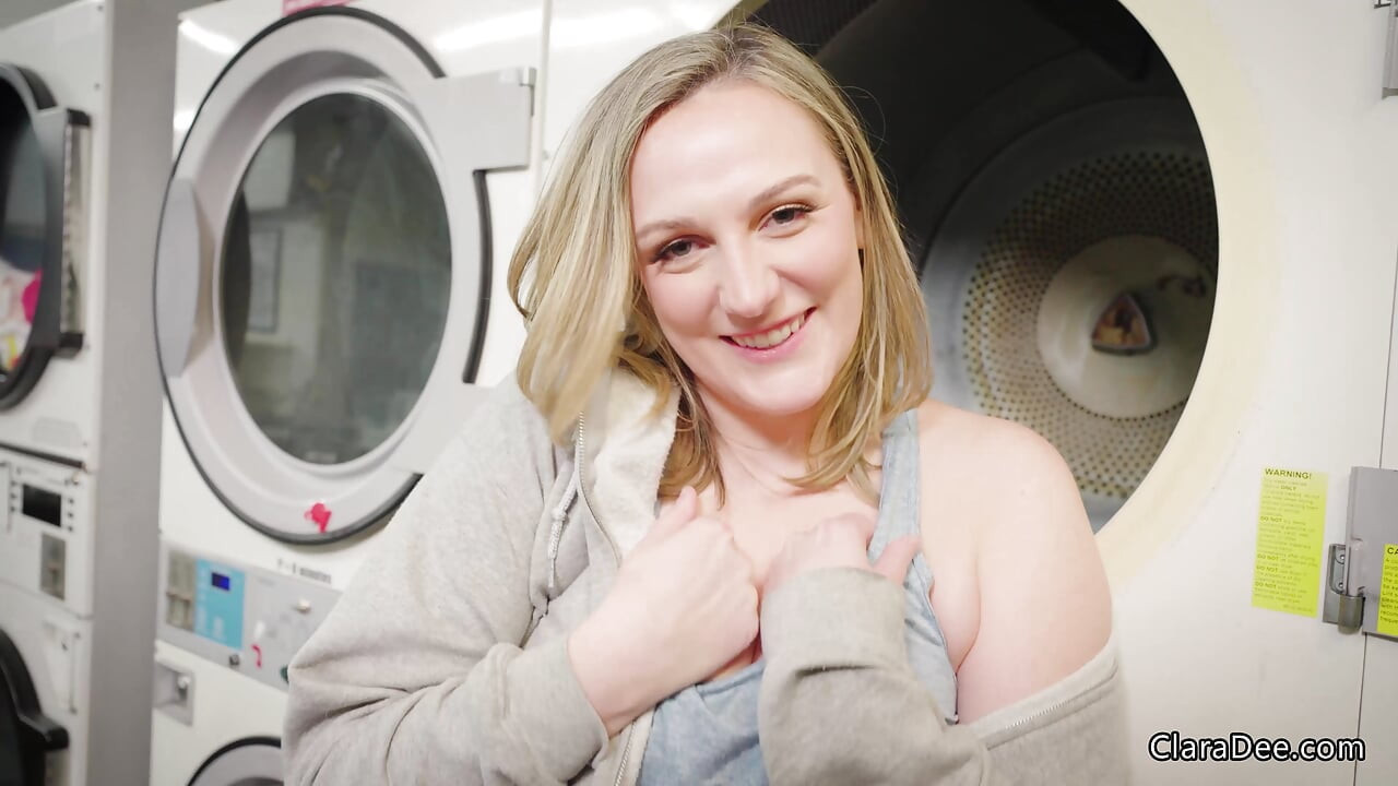 Risky Laundromat Creampie - Clara Dee POV Titjob and Cowgirl