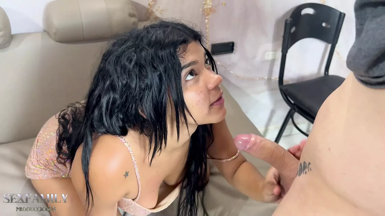 I find my horny Indian stepsister in the living room masturbating for her boyfriend and I end up fucking her to orgasm.