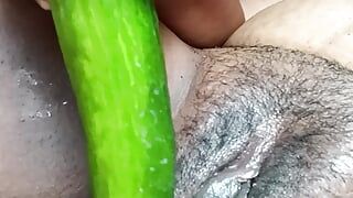 Mallu pinky enjoy her hot pussy with big cucumber and enjoy her orgasam