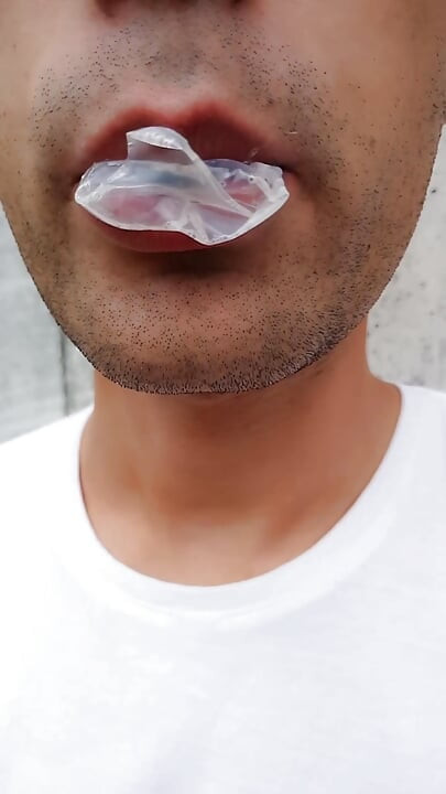 I Found Used Condom at Car Park so I Eat Cum, Chew It and Use Condom Like Bubble Gum