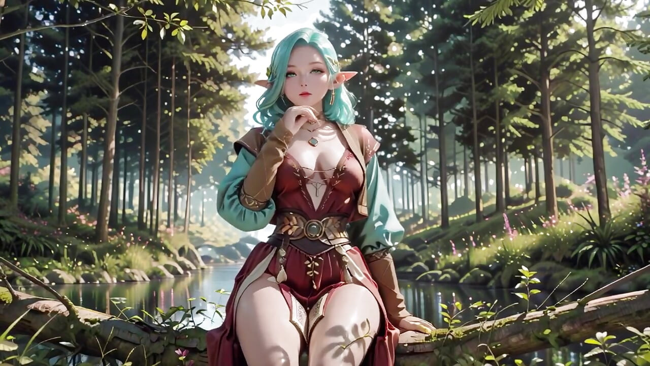Forest Fantasy! Pháp sư tóc xanh & Yêu tinh da xanh trong buổi dạo chơi riêng tư, quỳ dưới ánh nắng lốm đốm với những cây đũa phép đầy gợi cảm.