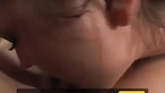 Tight brunette fucks busty older woman on the couch