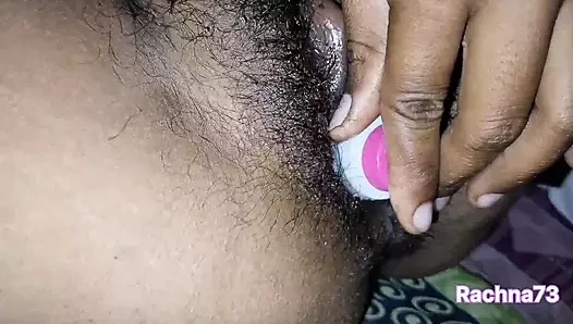 Sister-in-law fucks her pussy with a box