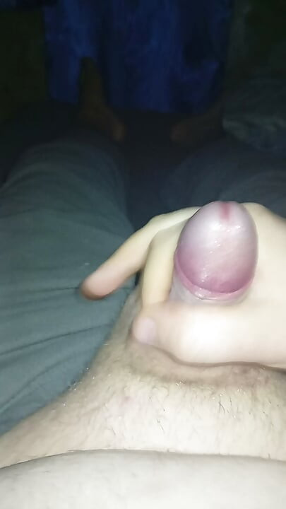 Fat gay jerking uncut cock but no cum
