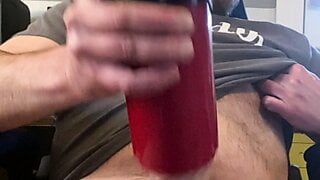 Daddy fucks a toy and cums