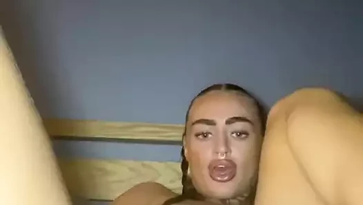 Tattooed Goth Slut Fingers Herself RAW