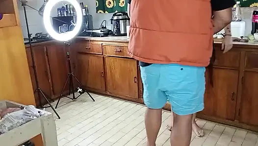 She tried to make salad and then she ate some cock