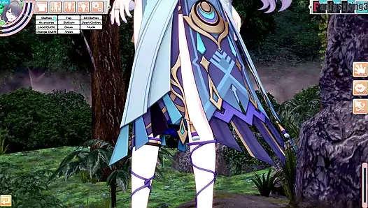 Lauma si cewek hot lagi asik nyepong kontol - genshin impact