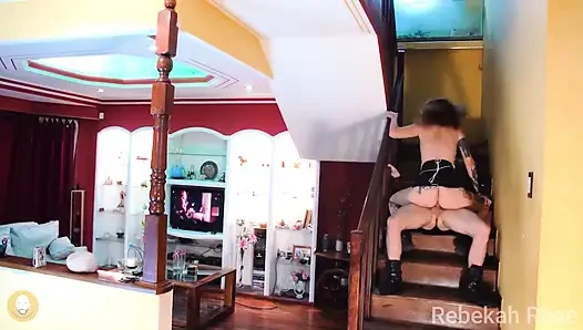 While My Wife Watches TV, She Follows Her Stepsister up the Stairs.