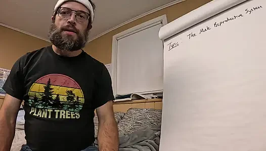Anatomy lesson video turns into an accidental demonstration of male orgasm