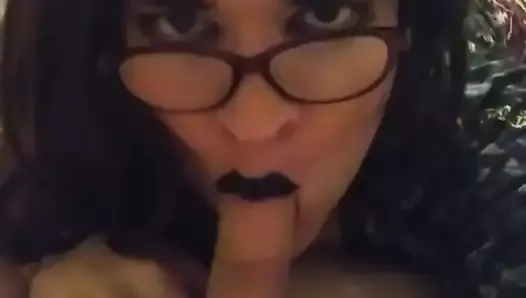 Sucking until he cums right down my throat