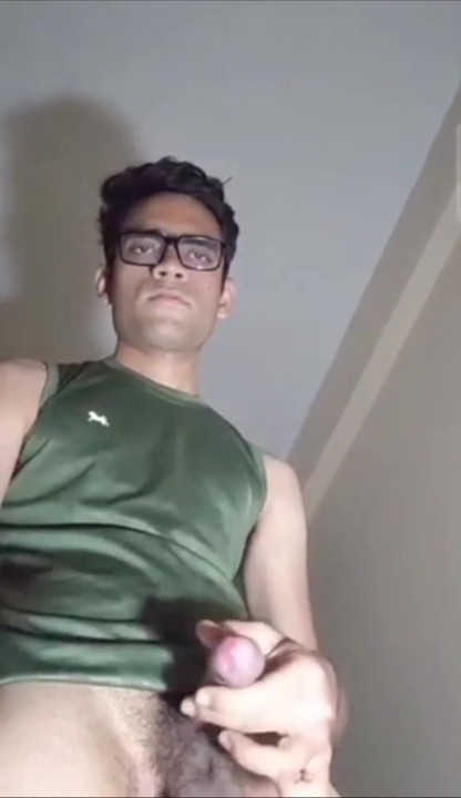 Solo Indian Amateur Boy jerking off cumming hard