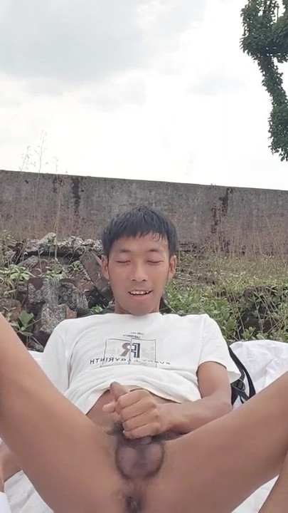 Must-see moment from "Super cute Asian boy abandoned factory rooftop lewd masturbation moaning cum and eat cum"