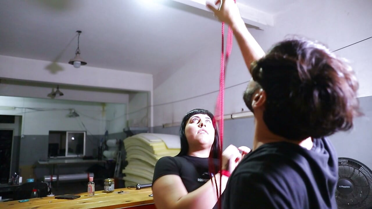 Hot Bondage Sex Session with a Goth Girl and Her Tight Red Pussy