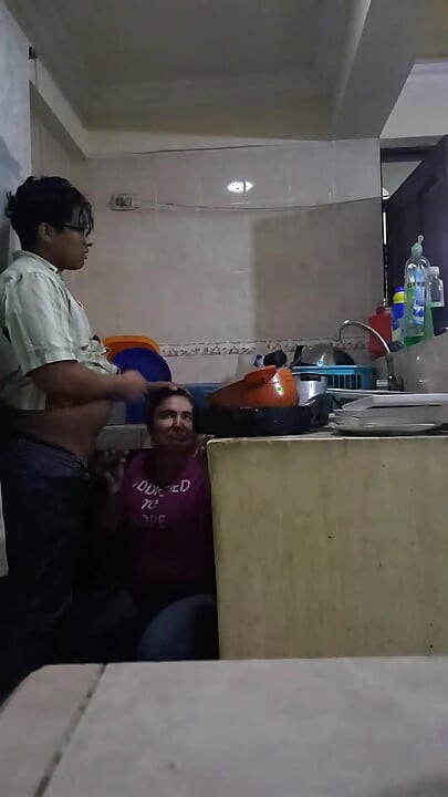 Fucking and Sucking with the Employee in the Kitchen