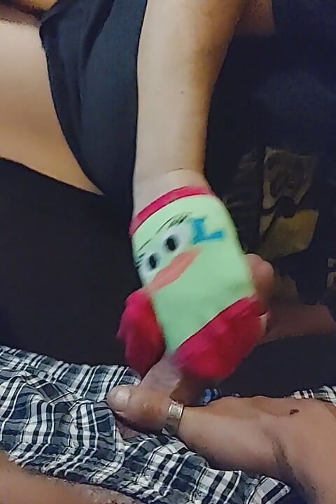 #2 Disney Sockjob Sock Footjob - Chip Sock Job - Cartoon Sock Handjob Cum