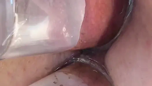 Aşırı yakın çekim çift vakum pompalama göt ve amcık