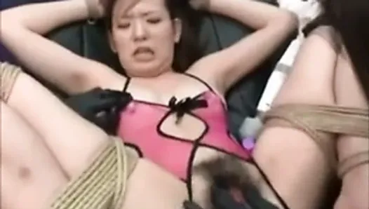 Hairy Asian Gets Hot Sauce In Her Pussy