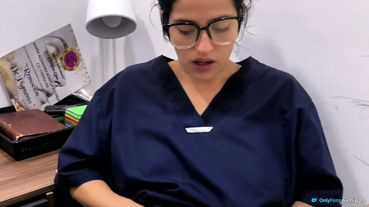 SEXY NURSE WITH BEAUTIFUL BODY SHOWS OFF HER SKILLS IN HER OFFICE