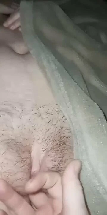 Fingering her wet pussy after fucking for hours