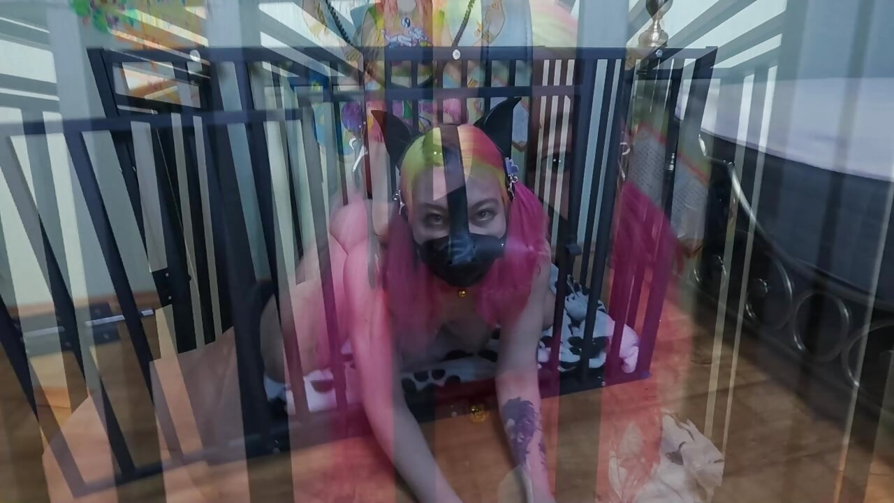 Slut Training and Fucking Caged Puppy Girl