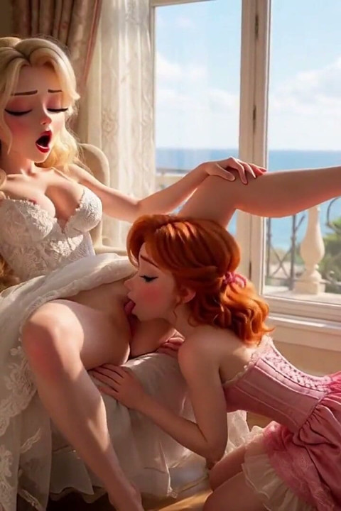 The Bride Was Nervous About Entering the Ceremony, so She Aske, Friend to Go Down on Her and Help Her Relax (ai-generated)