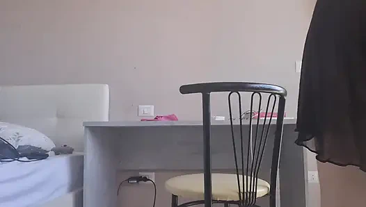 Hot blonde cleans her desk, but she gets carried away and does cool things