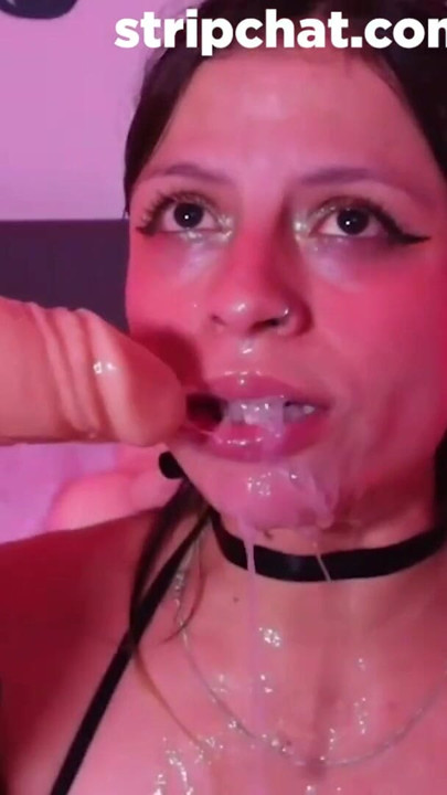 Skinny Brunette Teen Takes Big Dildo Deep with Lots of Spit - tatiana_monroe | Clip 1