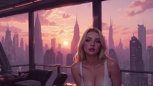 Cloud Level Olivia in the Future Suggestive Teasing showing her Ample Cleavage Part 2