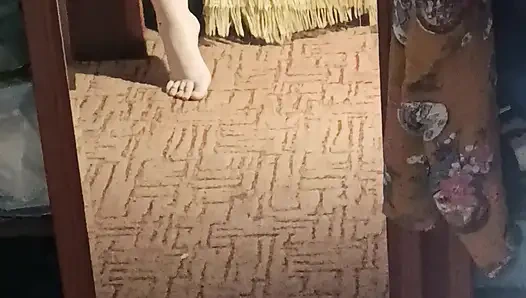 Bakış açısı sıkı amcık ve dildo, ev yapımı mastürbasyon