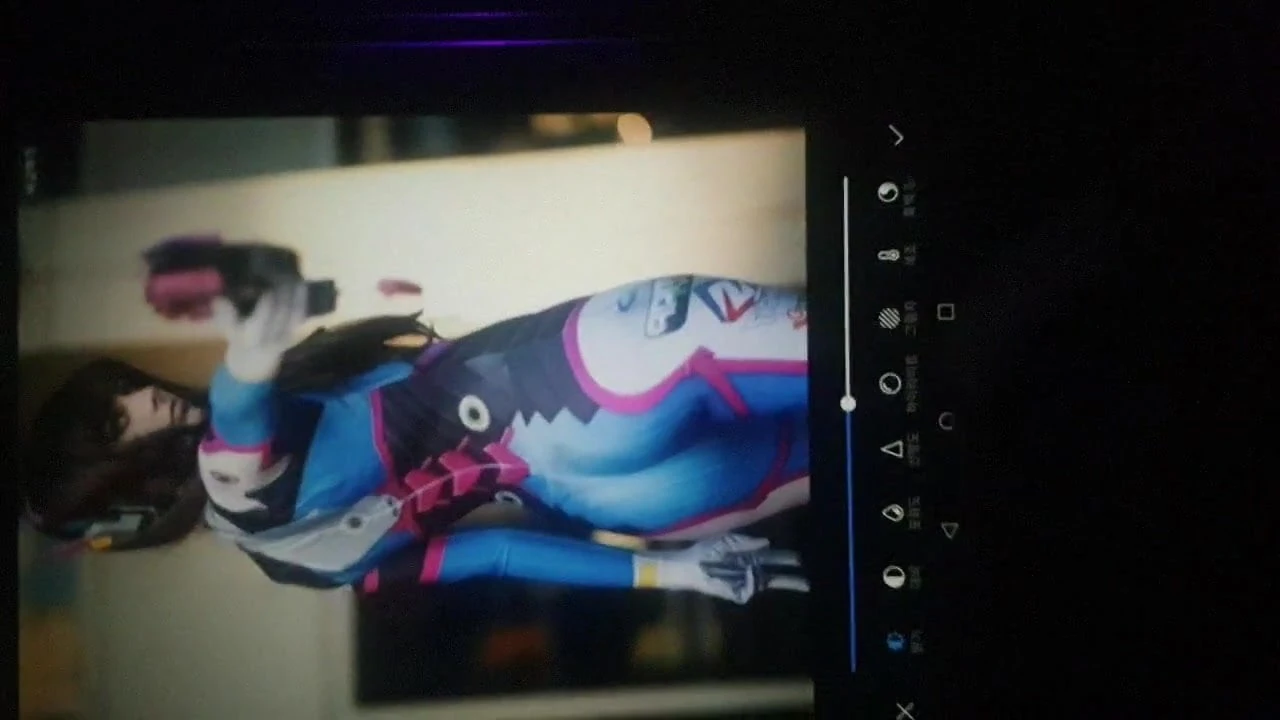 D.va cosplay meisje pik plagen