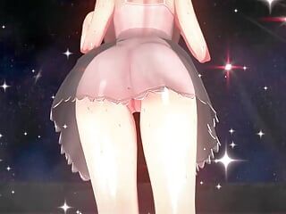 Сексуальная милфа в Прозрачной Nightie делает сексуальный танец (3D, хентай)