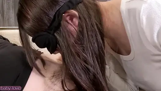 Cute Long Black-haired Amateur Tries with Older Man, Shy Effort Overwhelmed but Continues Intimate Encounter