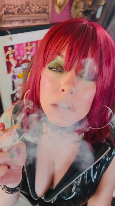 This PVC Hotwife Chain Smokes 2 Cork Cigarettes And Dirty Smoke Slave Talk - OMI OME Drifting Snap Inhales | Clip 1
