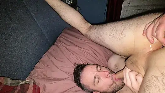 Assisted self suck flaccid cock - uncut raw.mp4