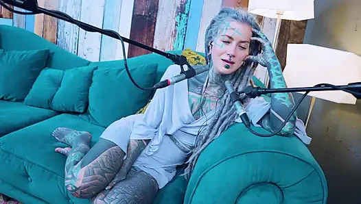 I talk about P - Passion - ASMR podcast SFW talking goth skinny girl dreadlocks tattoo model inked girl
