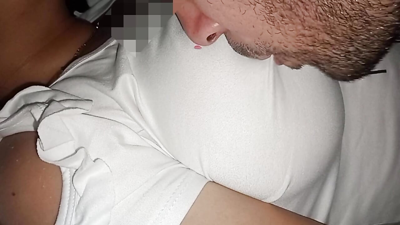 Sucking my wife's nipples on her clothes, I can't get over my addiction to her big natural breasts