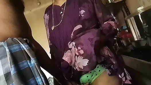 Indian village couple having sex in the kitchen